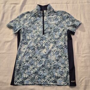 Kerrits girls size Large short sleeve pullover 1/4 zip shirt VGUC